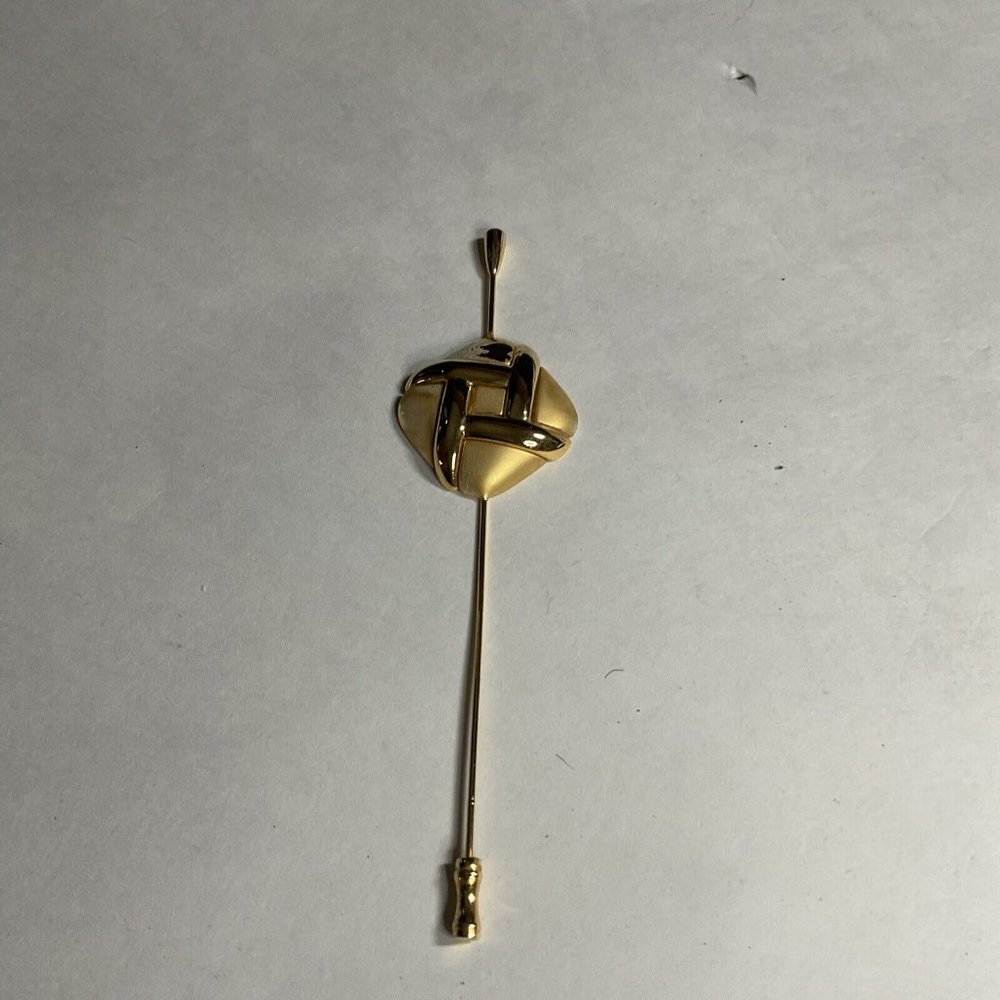 Vintage Gold Tone Linda Dano abstract shape Brooch Hat Pin